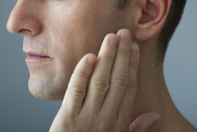 Dental Patient With Jaw Paint